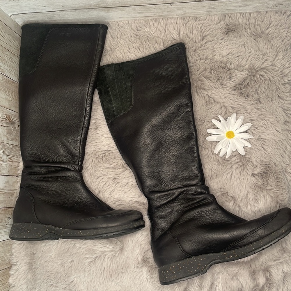 Teva Waterproof Leather Mid Calf Boots, 12” Zip Up, Size 6.5